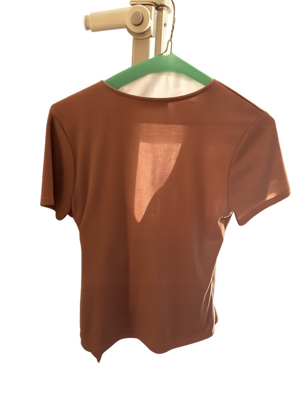 Gilli Short Sleeve Wrap Tie Blouse - Beige - Picture 2 of 4